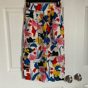 J. Crew Multicolor Floral Pencil Skirt